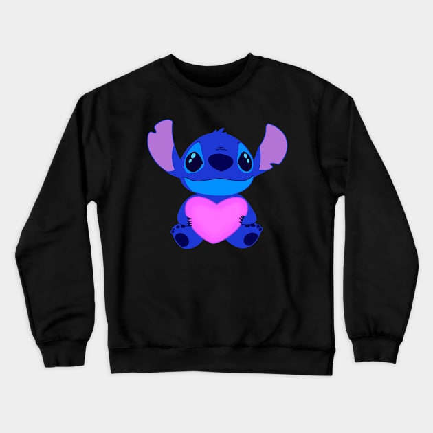 Stitch with heart Crewneck Sweatshirt by LillyRose101